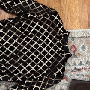 Black and Gold Lattice Top